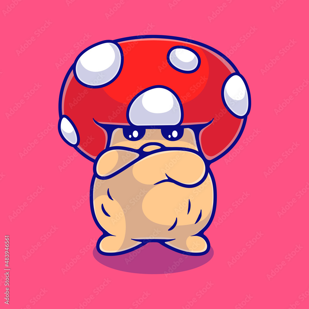 cute mushroom illustration suitable for mascot sticker and t-shirt design cute mushroom illustration suitable for mascot sticker and t-shirt design