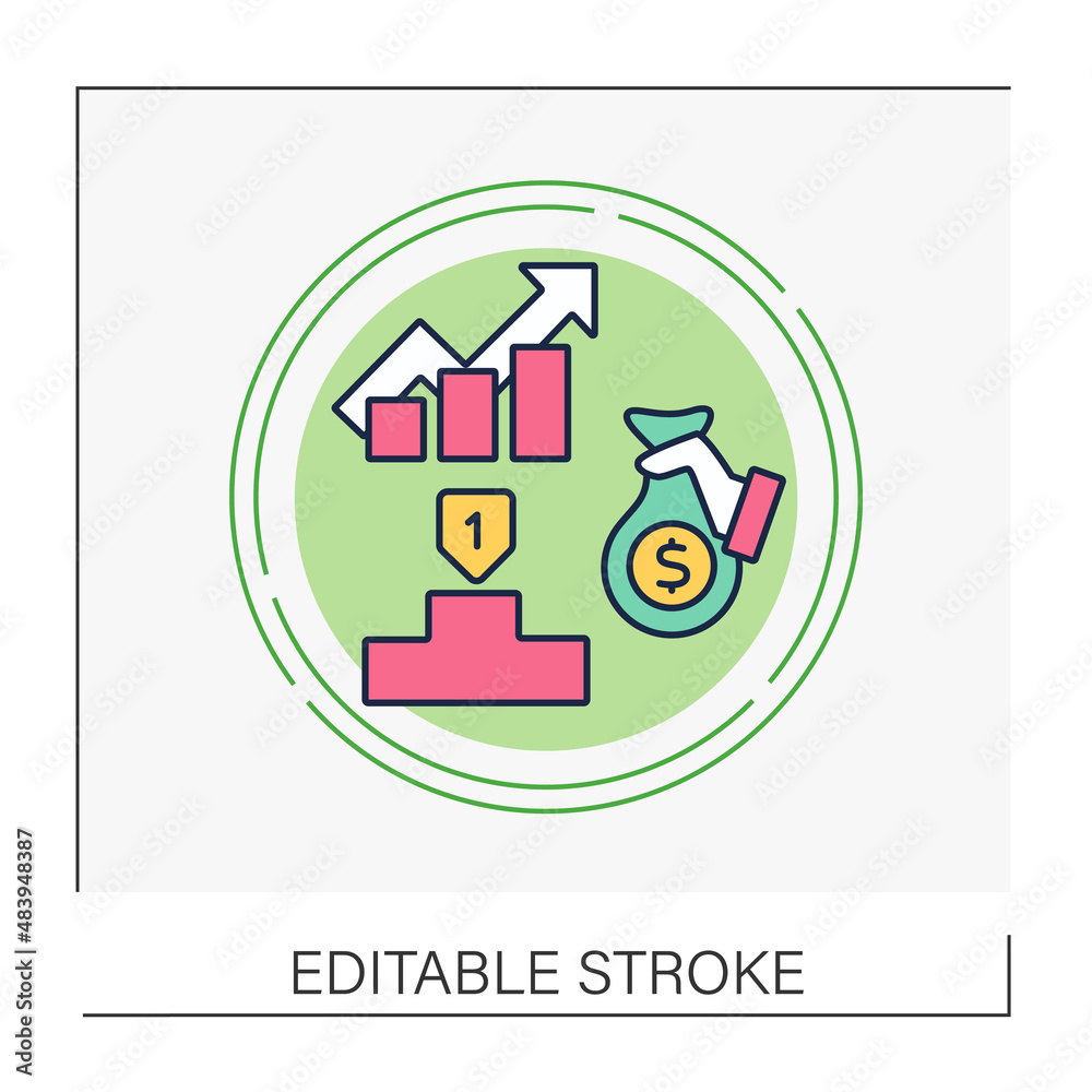 Increase in liabilities concept line icon. Cash flow and graph. Investments. First place in business. Financial literacy.Vector isolated conception metaphor illustration Increase in liabilities concept line icon. Cash flow and graph. Investments. First place in business. Financial literacy.Vector isolated conception metaphor illustration