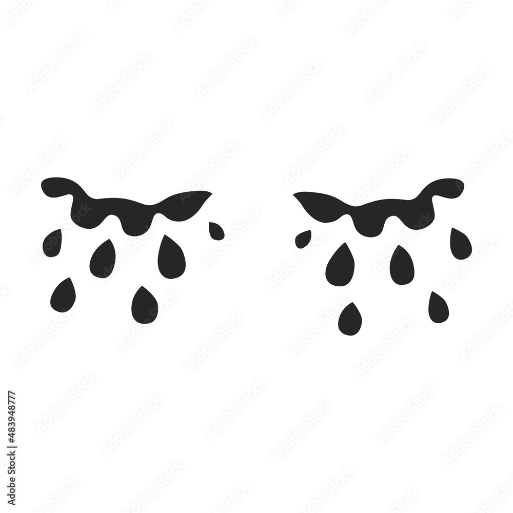 Fototapeta premium Tears vector icon.Black vector icon isolated on white background tears.