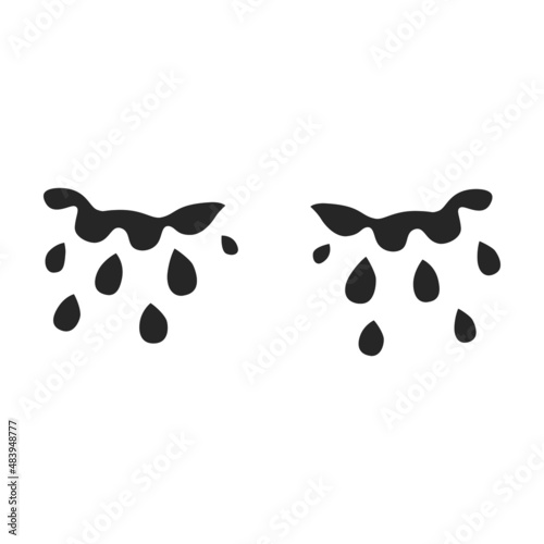 Tears vector icon.Black vector icon isolated on white background tears.