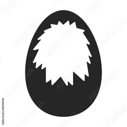 Chocolate egg vector icon. Black vector icon isolated on white background chocolate egg.