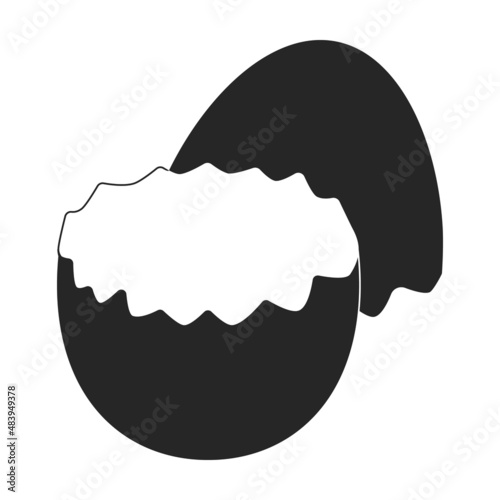 Chocolate egg vector icon. Black vector icon isolated on white background chocolate egg.