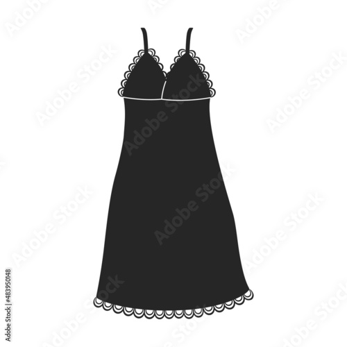 Peignoir vector icon.Black vector icon isolated on white background peignoir. photo