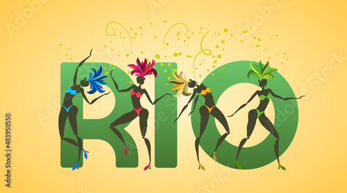 Brazilian carnival banner, vector template