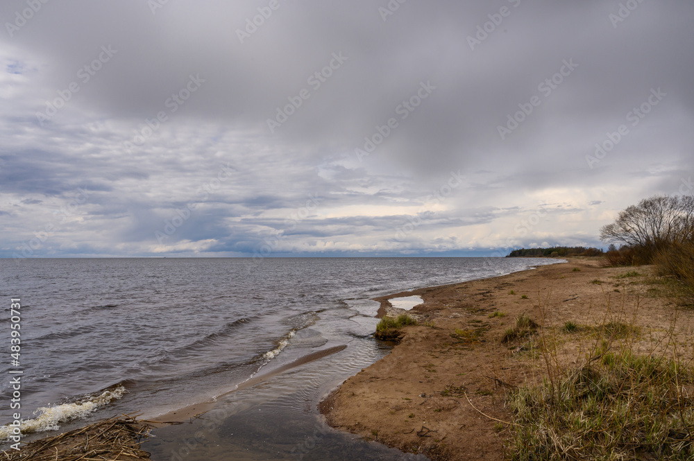 Lake Peipus. Historic beautiful lake on a gloomy day Lake Peipus. Historic beautiful lake on a gloomy day