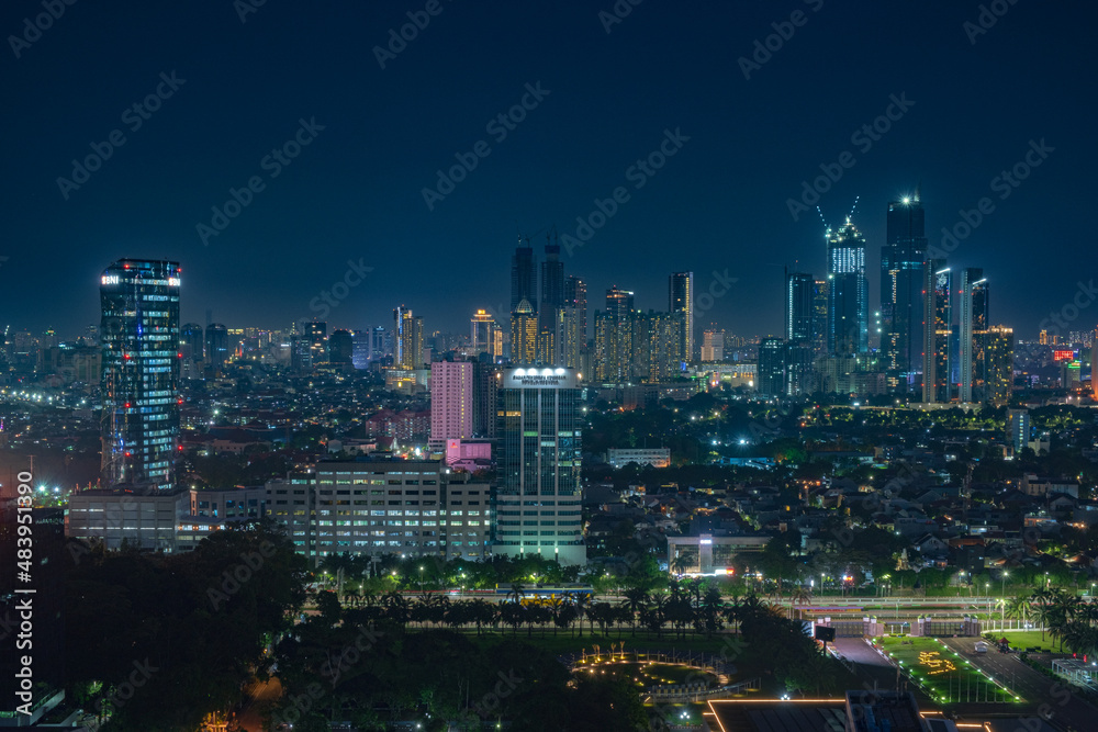  Jakarta city skyline at night