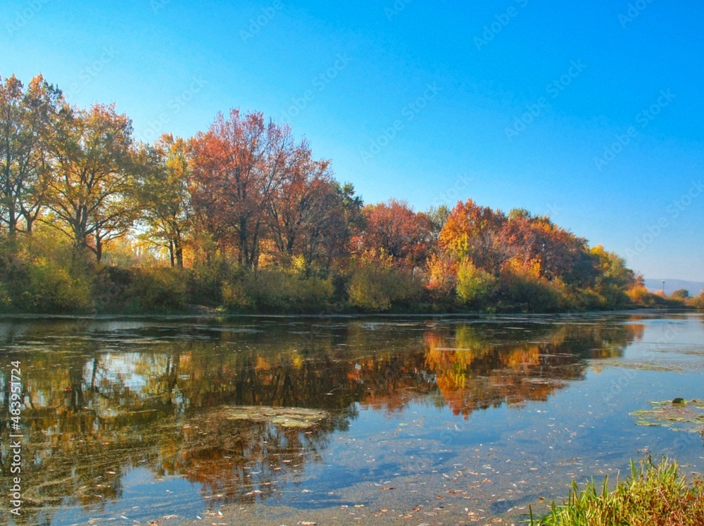 autumn lake in russia, samara