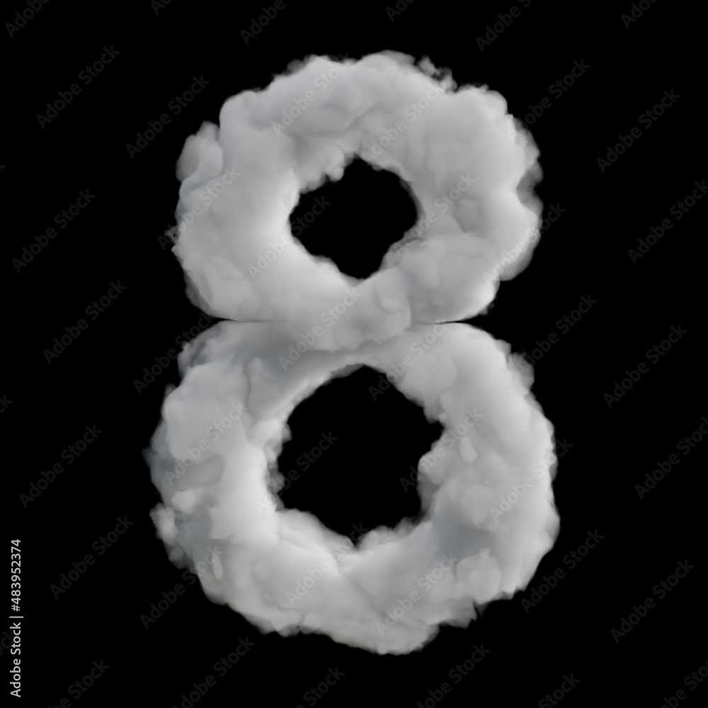 Cloudy Numbers Series High Quality Realistic Number 8 3d illustration Cloudy Numbers Series High Quality Realistic Number 8 3d illustration