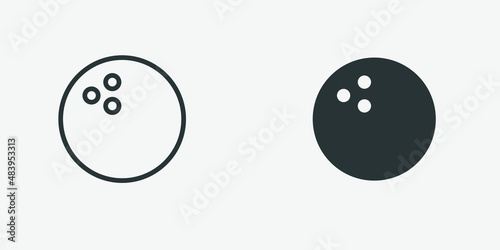 Bowling ball icon vector isolated. Game, activity symbol