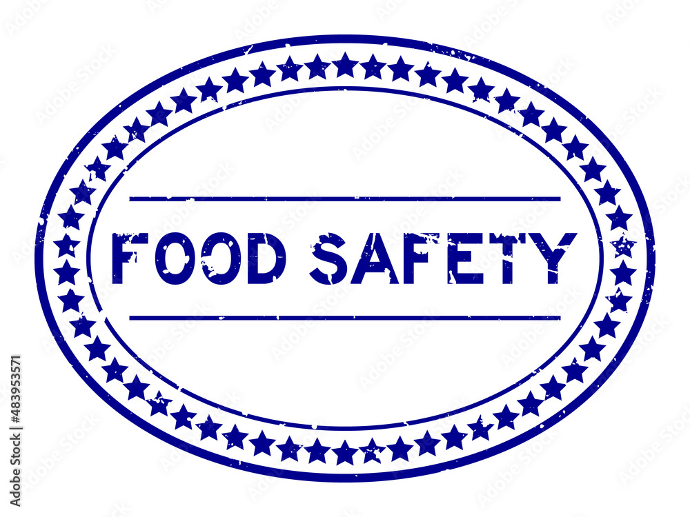 Grunge blue food safety word oval rubber seal stamp on white background Grunge blue food safety word oval rubber seal stamp on white background