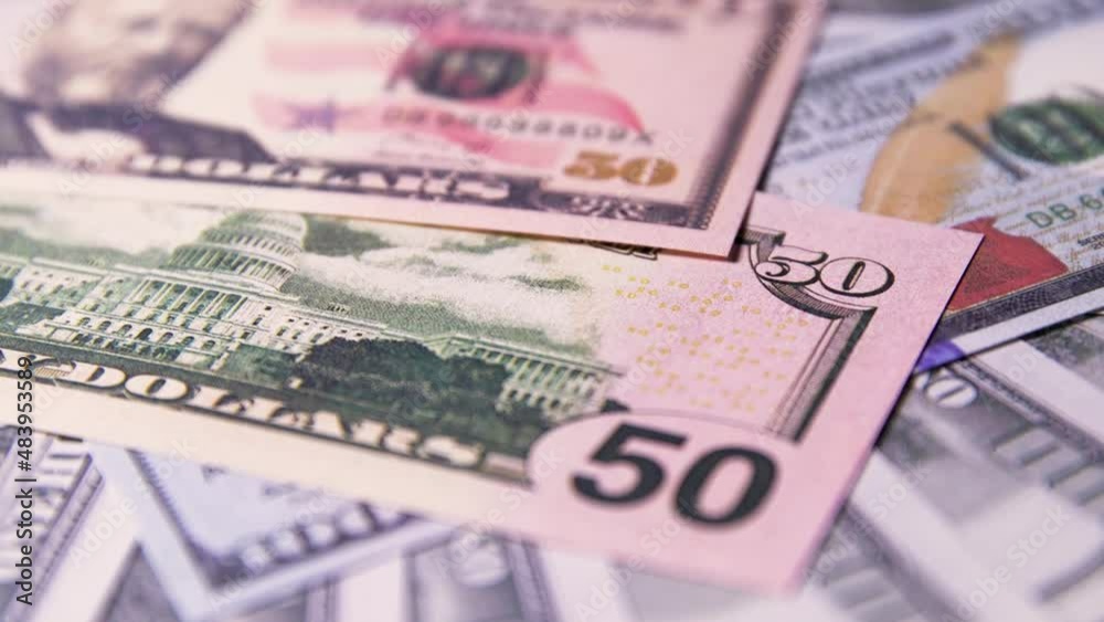 US money currency notes or dollar bills on table US money currency notes or dollar bills on table