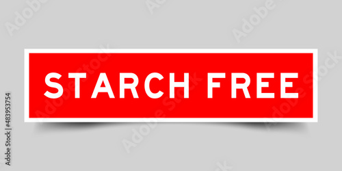 Sticker label with word starch free in color on gray background