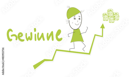 Gewinn Diagramm Abbildung Skizze Zeichnung Grafik 
