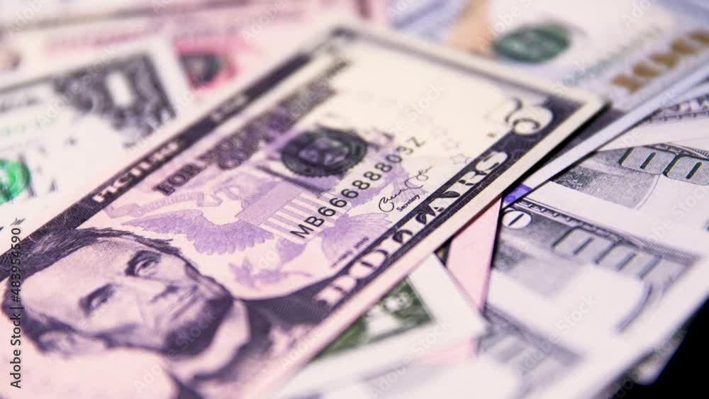 US money currency notes or dollar bills on table US money currency notes or dollar bills on table
