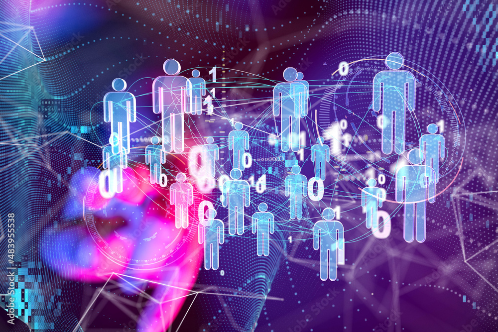 Abstract technology group and data 3d Stock Photo Adobe Stock