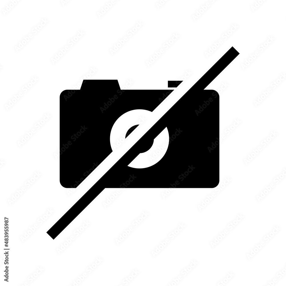 Camera icon that cannot be taken. No spy camera. Vector.