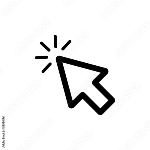 Click with mouse cursor. Click with the pointer. Vectors.