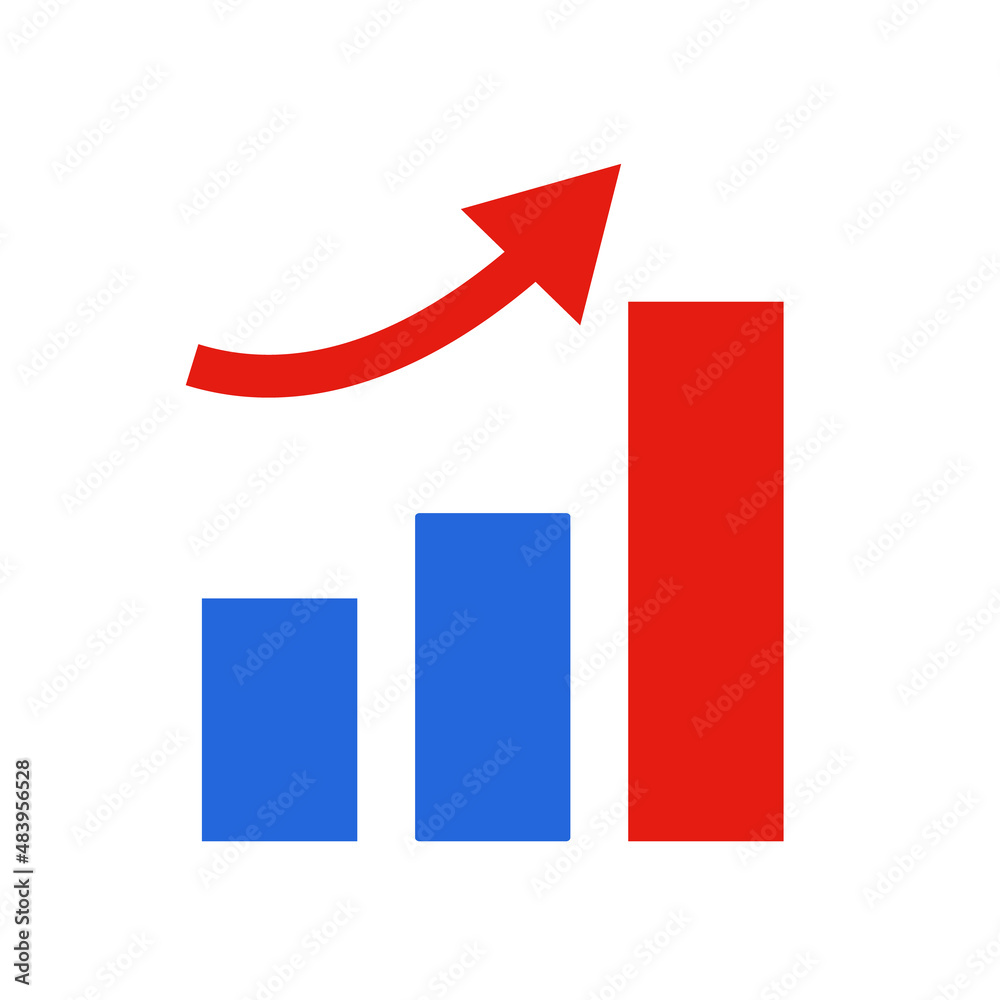 Rise in sales. Rising arrow and bar graph. Record high sales. Vectors. Rise in sales. Rising arrow and bar graph. Record high sales. Vectors.