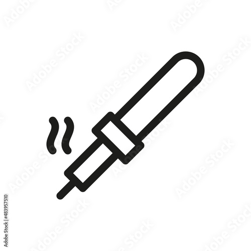 Soldering iron isolated icon, solder vector icon with editable stroke
