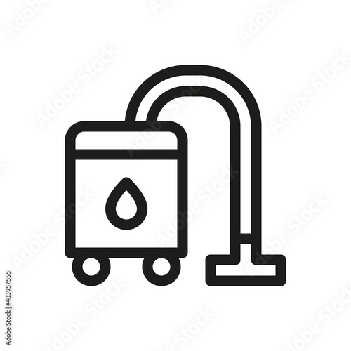 Washing vacuum cleaner isolated icon with editable stroke