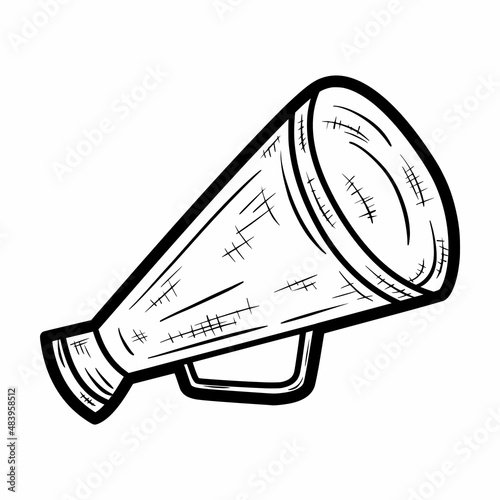 simple basic megaphone outline illustration logo vector icon