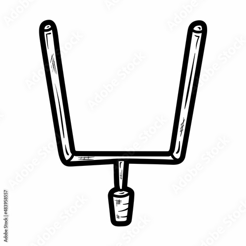 overhead view of american football goalpost outline illustration logo vector icon