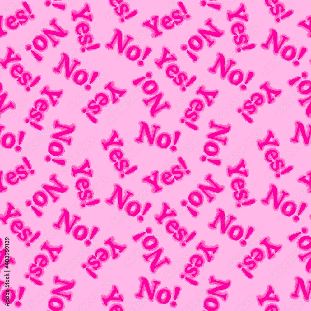 Seamless yes no words pattern for wallpaper and fabrics and packaging and gifts and cards and linens Seamless yes no words pattern for wallpaper and fabrics and packaging and gifts and cards and linens