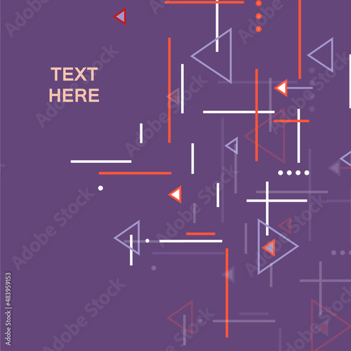 Abstract background with dynamic lines and triangles. Vector simple style design. Minimal backdrop illustration