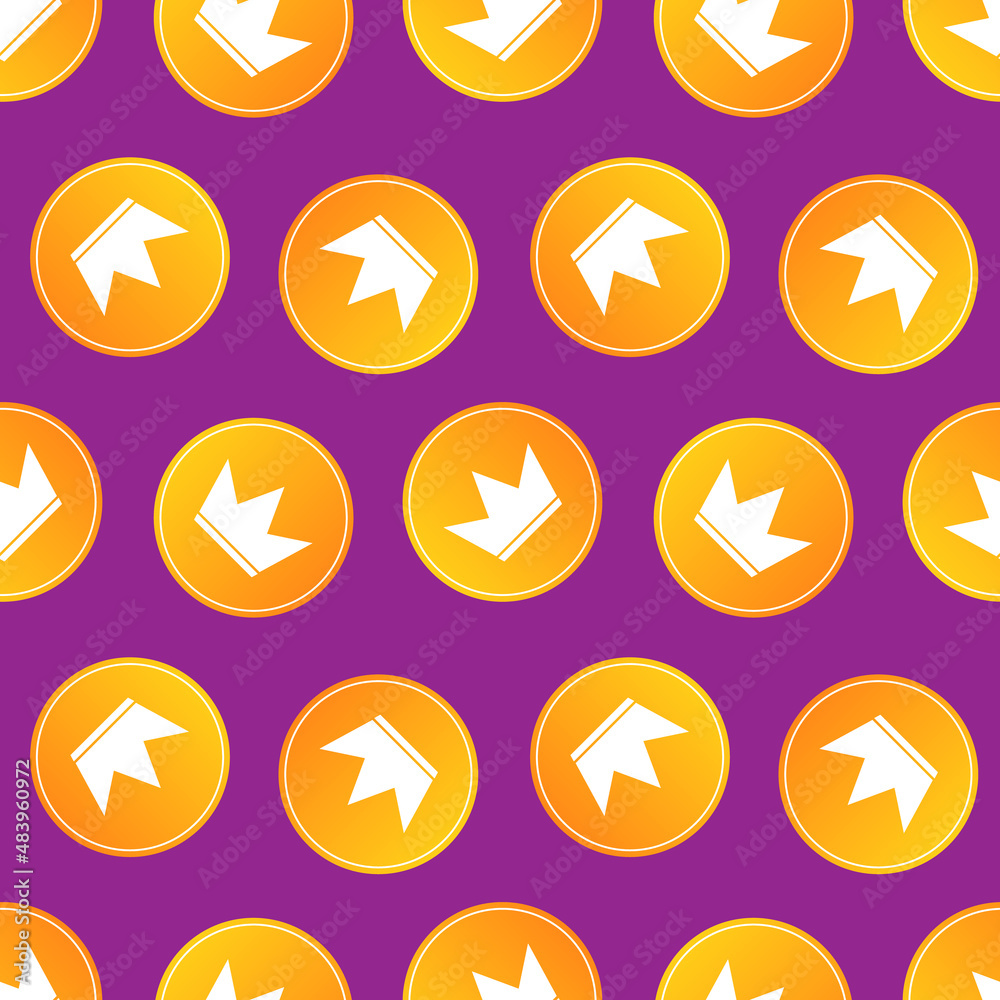 Golden crown coins, tokens, icons vector seamless pattern background.
Golden crown coins, tokens, icons vector seamless pattern background.