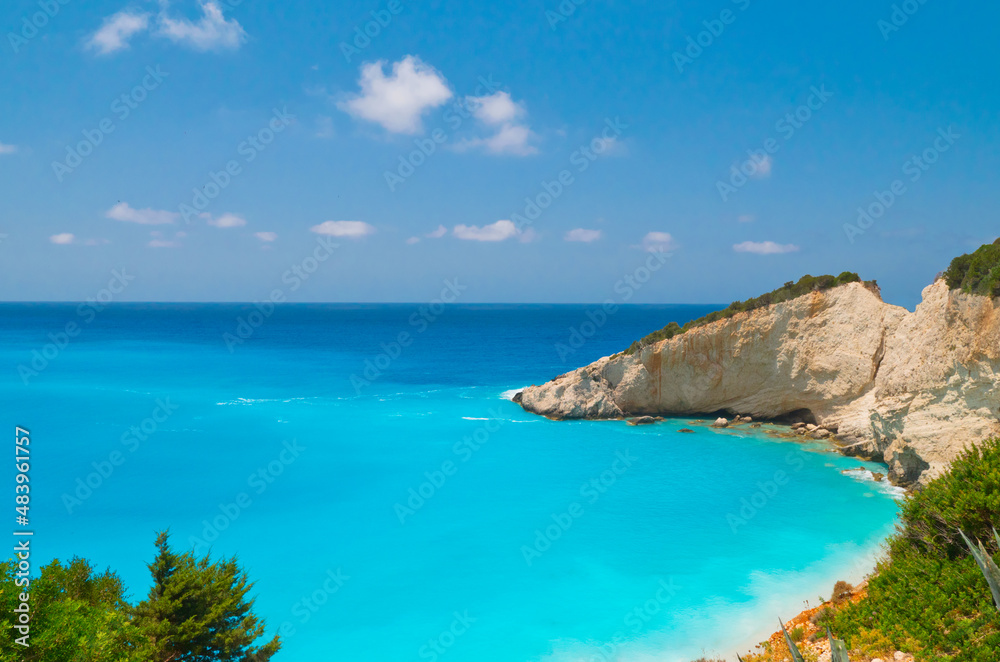 Porto Katsiki beach at Lefkada island Porto Katsiki beach at Lefkada island