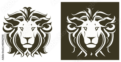 Leone stilizzato decorativo artistico barocco logo venezia simbolo emblema aristocrazia araldica felino tigre leopardo grafico photo