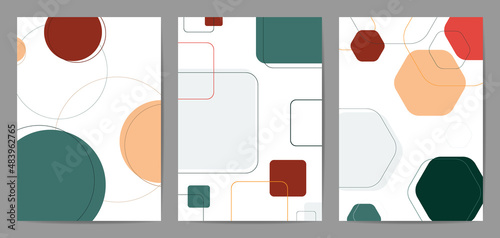 Minimal covers design. Trendy set, Modern Poster Art. Design for wall framed prints, canvas poster, artwork as postcard or brochure.Vector illustration.