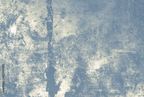 Rough grunge texture of metal. Retro dust material. Ancient cracked effect. Blue grunge surface. Overlay rusty paper.