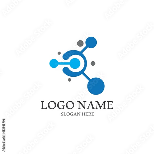 Molecule logo vector illustration design