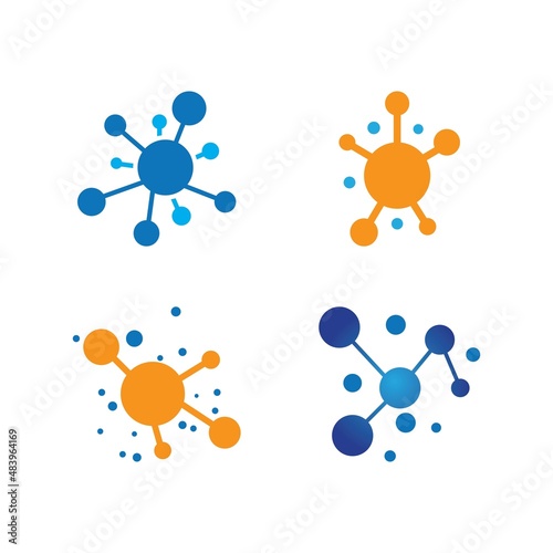 Molecule logo vector illustration design