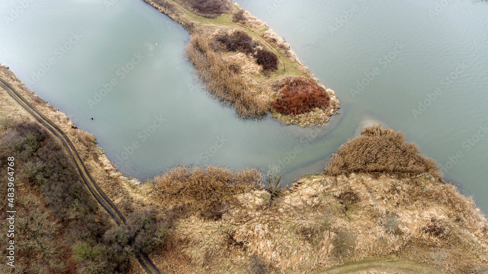 The Odra river with its arms near Wroclaw (Poland)