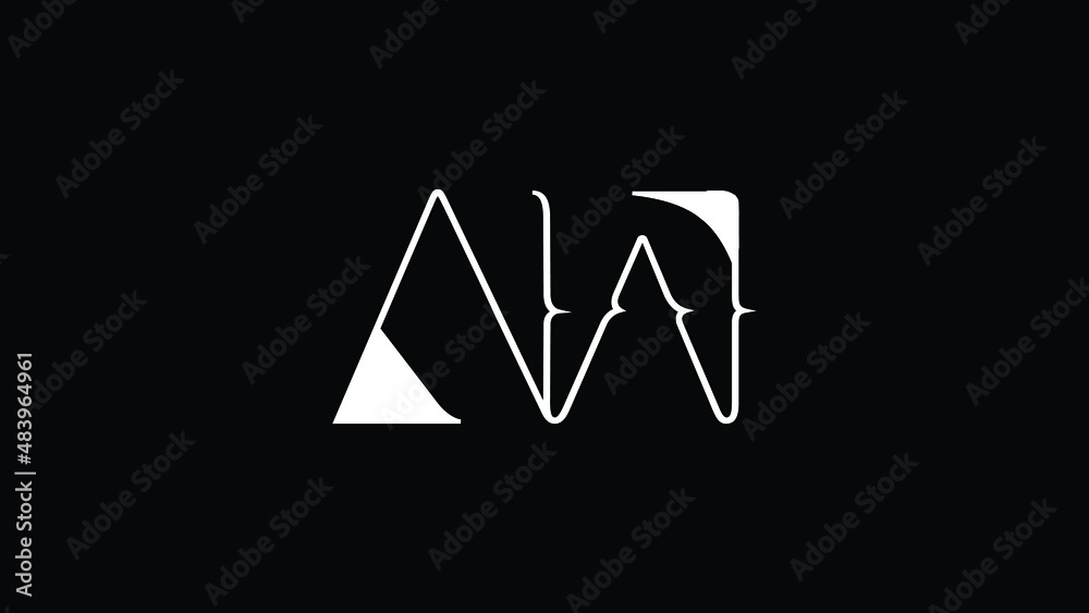 Geometric AW Letter Logo Design Template Vector Geometric AW Letter Logo Design Template Vector