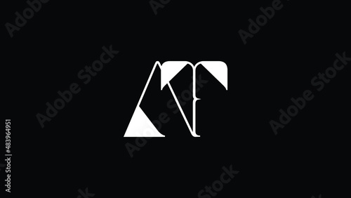 Geometric AT Letter Logo Design Template Vector