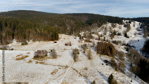 Obraz na płótnie A small, mid-forest clearing in the Golden Mountains (Poland) w salonie