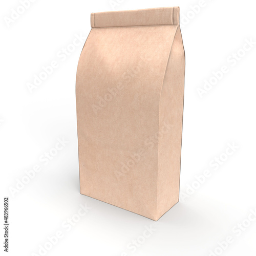 Eine Papierverpackung für Kaffee, Getreide oder Saaten.