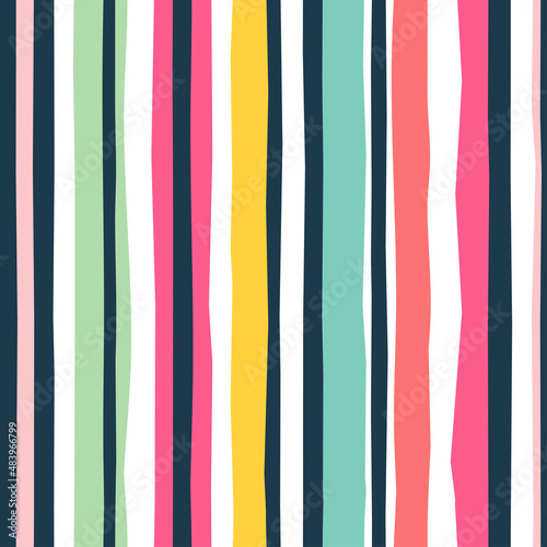 Seamless cute pattern with stripes