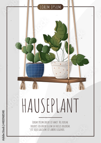 Set of plants in pots. Set of houseplants. Houseplant in a pot. Houseplant, home garden, gardening, plant lover, houseplant store concept, greenhouse.A4 vector illustration