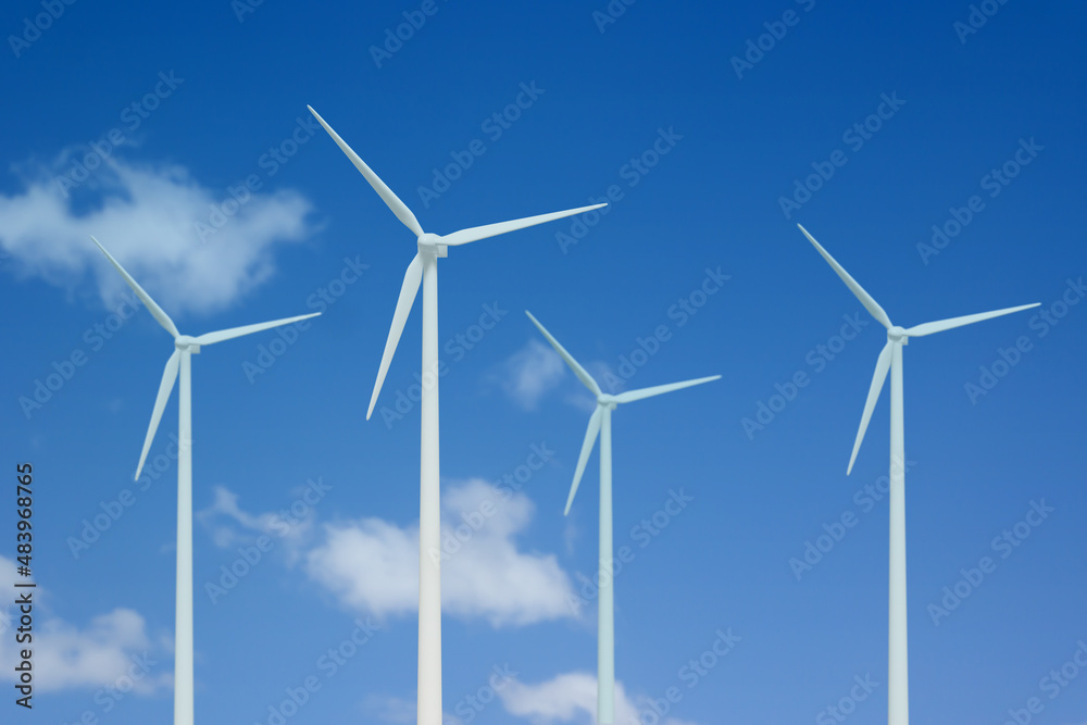 Wind turbines against the blue sky Wind turbines against the blue sky