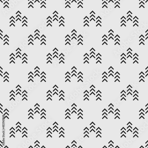 Vector seamless simple geometric pattern. Endless repeatable monochrome background. Stylish creative print