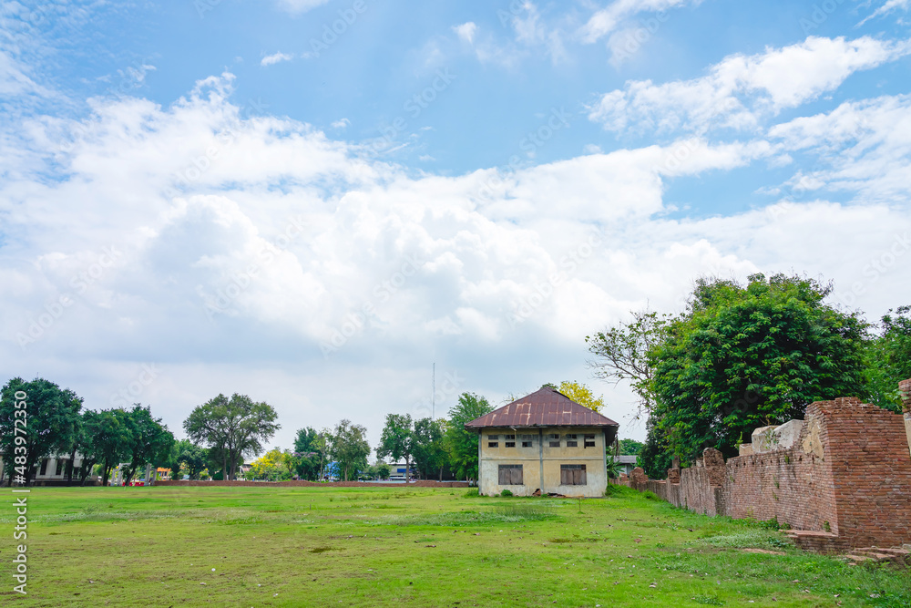 The old paper mill used to produce paper and banknotes during World War II, transformed into a new public attraction in Kanchanaburi, Thailand. (Cultural Economics with Tourism). Historical buildings.