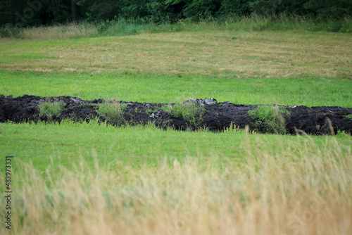 A new drainage ditch on a peat bog in the Kuyavian-Pomeranian Voivodeship (Poland)