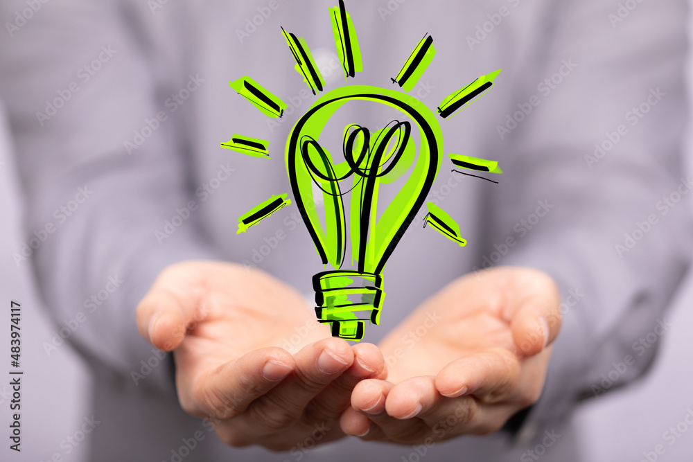 Green energy innovation light bulb with future industry of power generation Green energy innovation light bulb with future industry of power generation