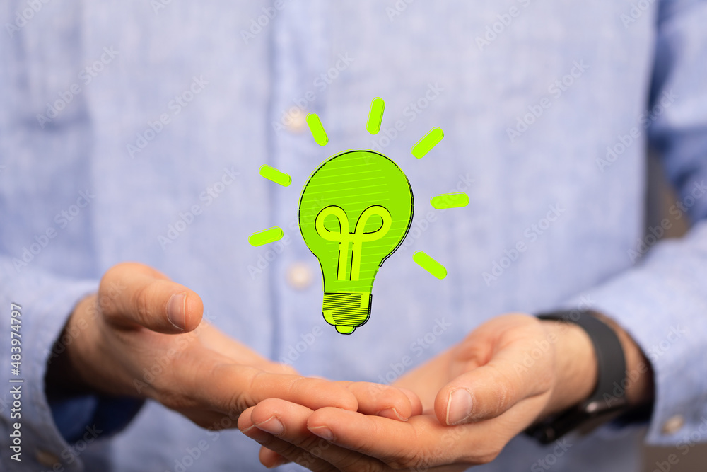 Green energy innovation light bulb with future industry of power generation Green energy innovation light bulb with future industry of power generation