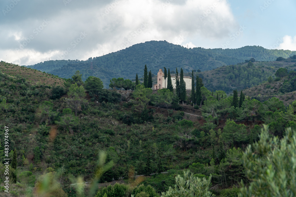Views of the hermitage of Sant Antoni Abad. Porrera, Priorat (Catalonia, Spain).