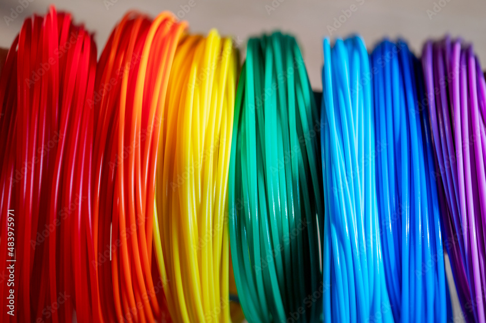 Multicolored plastic for creativity in the colors of the rainbow